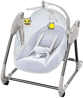 Adesgn Recien Nacido Gorila bebe- Silla del bebe electrico sueno Mecedora automatica Silla portatil Baby Swing Rocker (Color : Gray)