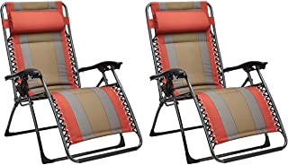AmazonBasics - Set de 2 sillas acolchadas con gravedad cero - de color rojo