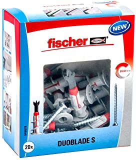 Fischer 545678 S 545678-Tacos para carton yeso autorroscantes x Duoblade- 20 tornillos para aglomerado 4- 5 x 40- Gris- rojo