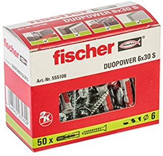 Fischer Taco Duopower 6X30 S - (Caja de 50 Uds)- 555106- Gris y Rojo