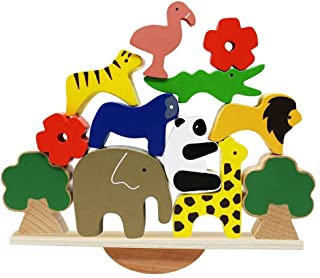 Lewo De Madera Animales Apilado Bloques Equilibrio Juegos Montessori Juguete para ninos pequenos