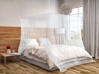 Mosquitera de cama cuadrada 2x2x2m KillMoustik ✮ Travel Earth ✮ Formato grande + Fijacion y soporte incluido + 1 puerta integrada + Bolsa de transporte incluida. La mejor mosquitera de cama!