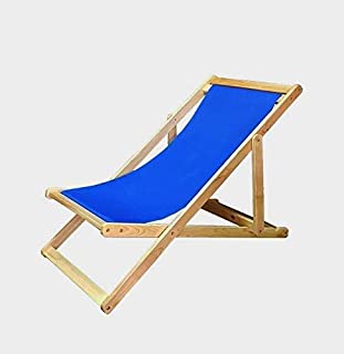 Reclinable de madera 110 x 64 x 75-35 cm - goma de madera - balancin jardin-reclinable-sillas reclinables azules resistentes a la atmosfera o acampar-Blue