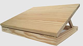 Reposapies - oficina - Hogar - en madera sin tratar- 45 x 36 cm - Inclinacion Regulable