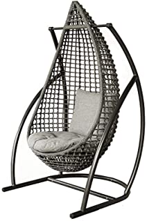YDLOP Silla Mecedora de ratan de jardin- sofa Individual- cojin reclinable de Alto Rebote- reclinable- reclinable - Gris 1121-YY